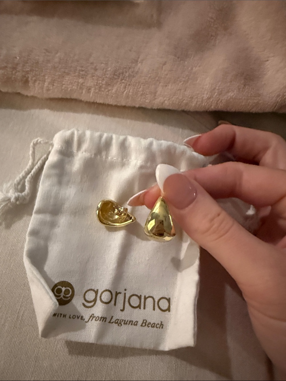 Gorjana Shiny Gold Drop Earrings